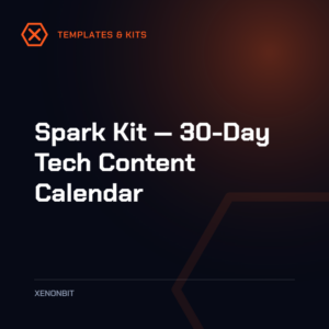 Spark Kit — 30-Day Tech Content Calendar
